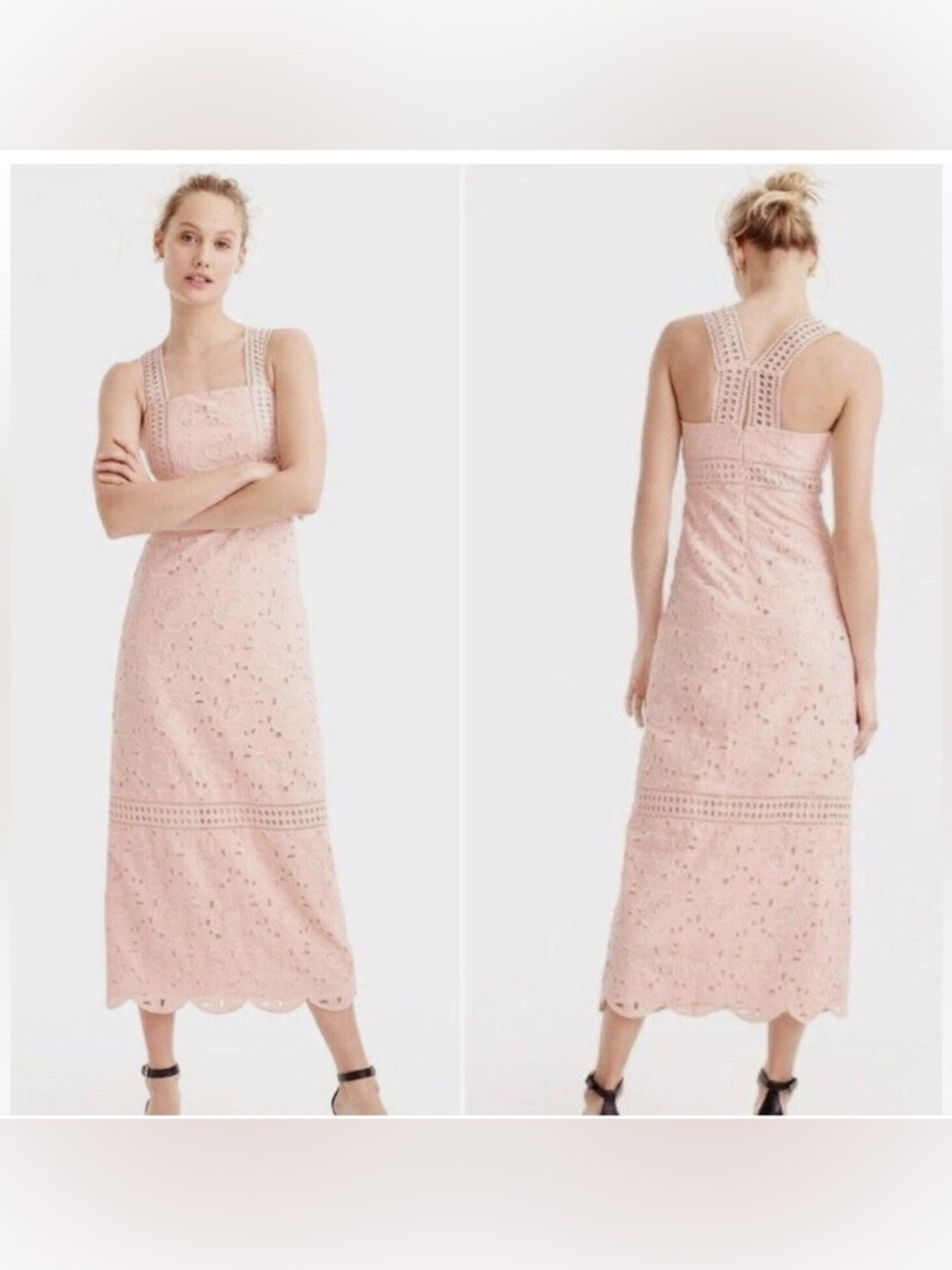 J.Crew Collection Dress in Austrian Eyelet blush pink size 2-  NWOT